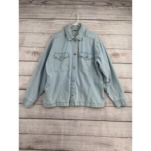 BDG Oversized Denim Jean Jacket Womens Medium Blue Light Wash